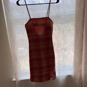 Rue21 Red Plaid Midi Dress with Spaghetti Straps